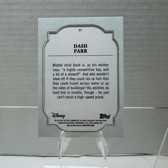 Disney Topps Chrome 2024 Dash Parr Black and White Speckle #97 /101 - Picture 5 of 5